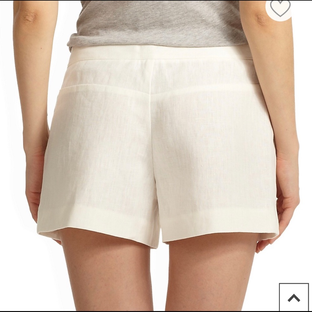 JOIE Leiden Picnic Pink Linen Falt-Front Dress Shorts Sz 2 Low Rise Y2K Preppy - Picture 5 of 15